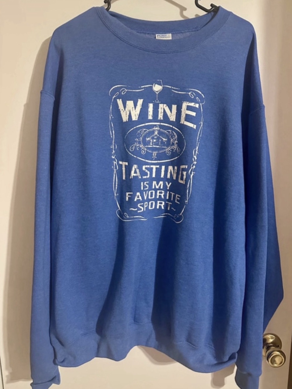 Wine Tasting Graphic Sweatshirt Blue XL